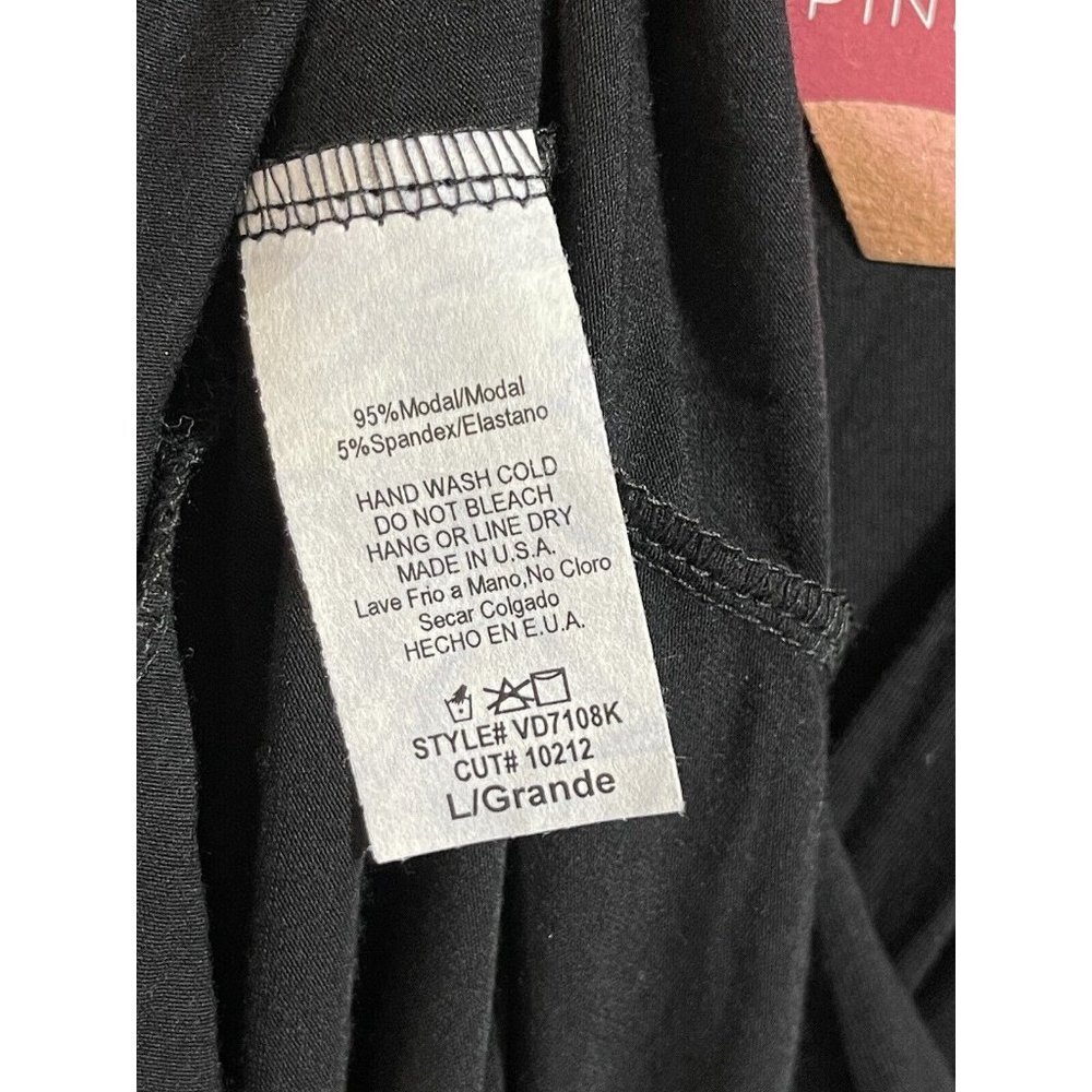 New Pink Blush Maternity Dress Womens Size Large Black Front Knot Long Sleeve - Picture 10 of 15